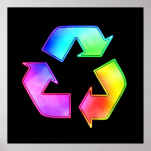 Stropdas-Dye Recycling Symbol Poster
