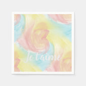 Stropdas-Dye Retro Pastel Painterly Waterverf in L Servet (Voorkant)