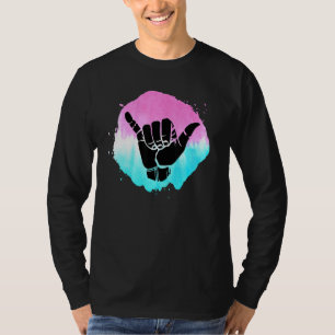 Stropdas-Dye Shaka Hand Losse Regenboog Kleur Surf T-shirt