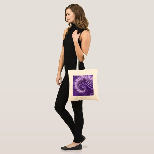 Stropdas-Dye Spiral Swirl - Paars Tote Bag (Voorkant (model))