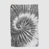 Stropdas-Dye Spiral Swirl - Zwart Golfhanddoek (Voorkant)
