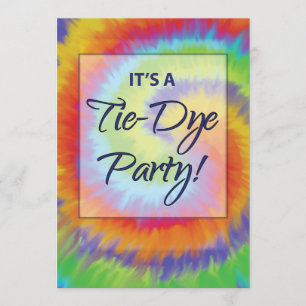 Stropdas-Dye Theme Party Invitation Kaart