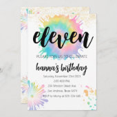 Stropdas-Dye Verjaardagsuitnodiging Gouden Uitnodi Kaart (Voorkant / Achterkant)