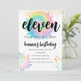 Stropdas-Dye Verjaardagsuitnodiging Gouden Uitnodi Kaart