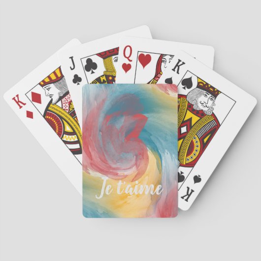 Stropdas-Dye Vette kleuren Painterly Waterverf in  Pokerkaarten (Achterkant)