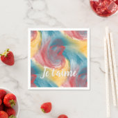 Stropdas-Dye Vette kleuren Painterly Waterverf in  Servet (Insitu)