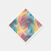 Stropdas-Dye Vette kleuren Painterly Waterverf in  Servet (Hoek)