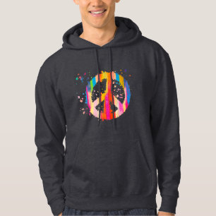 Stropdas-Dye-vredesteken Hippie Bohemian Festival Hoodie