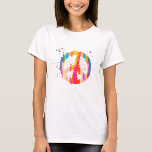 Stropdas-Dye-vredesteken Hippie Bohemian Festival  T-shirt