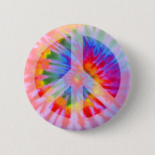 Stropdas Dyed Peace Sign-Button Ronde Button 5,7 Cm