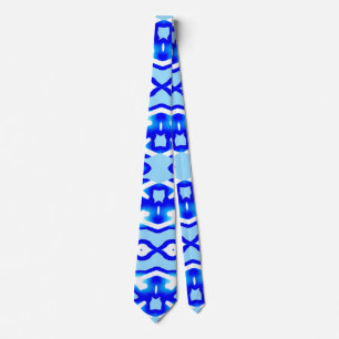 Stropdas, Een blauw kleurenweefsel printpatroon on Stropdas