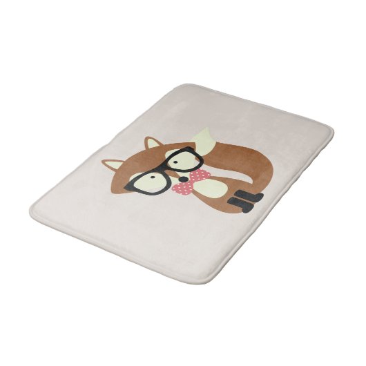 Stropdas en bril Hipster Brown Fox Badmat (Gekanteld)