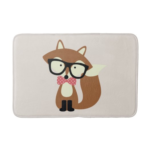 Stropdas en bril Hipster Brown Fox Badmat (Voorkant)