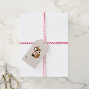 Stropdas en bril Hipster Brown Fox Cadeaulabel