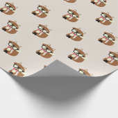 Stropdas en bril Hipster Brown Fox Cadeaupapier (Hoek)