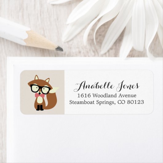 Stropdas en bril Hipster Brown Fox Etiket (Insitu)