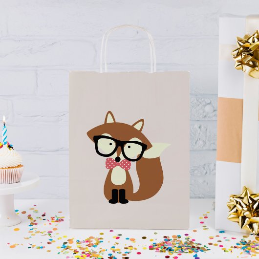 Stropdas en bril Hipster Brown Fox Klein Cadeauzakje