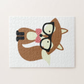 Stropdas en bril Hipster Brown Fox Legpuzzel (Horizontaal)