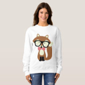 Stropdas en bril Hipster Brown Fox Trui (Voorkant volledig)