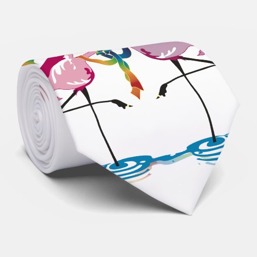 Stropdas Gay Flamingos (Opgerold)