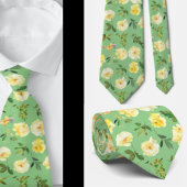 Stropdas Geel en wit Roos