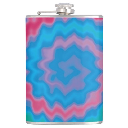 Stropdas-geverfde roovy retro-draderpatroon koel heupfles (Voorkant)