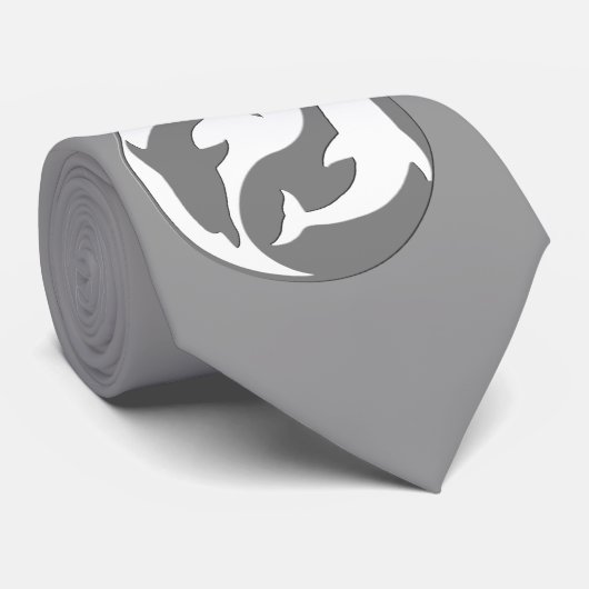 Stropdas grijze en witte jangdolfijnen (Opgerold)