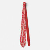 Stropdas - Hexagon met Snowflake in rood (Voorkant)