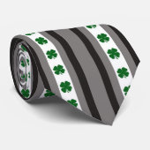 Stropdas-Ierse Shamrock Striped Stropdas (Opgerold)