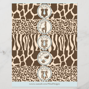 Stropdas Jumperdiapers en Giraffe-waterfleslabels Flyer