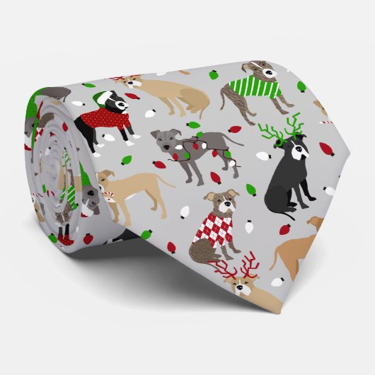 Stropdas kerstbal honden (Opgerold)