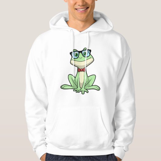 Stropdas kikker Nerd Student Glasses Hoodie (Voorkant)