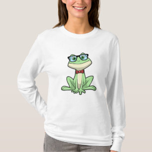Stropdas kikker Nerd Student Glasses T-shirt