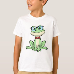Stropdas kikker Nerd Student Glasses T-shirt