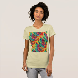 Stropdas-kleurstof gemengd tot geel Paarse turkooi T-shirt