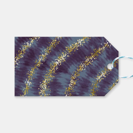 Stropdas-kleurstof glitter cadeaulabel (Voorkant (Horizontaal))