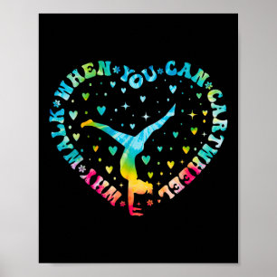 Stropdas-kleurstof Hart Cartwheel Gymnastiek Cheer Poster