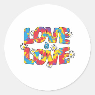Stropdas-kleurstof liefde ronde sticker