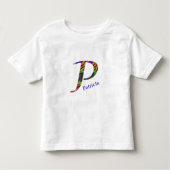 Stropdas-kleurstofpatroon Bright Retro Letter P Mo Kinder Shirts (Voorkant)