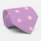Stropdas lavender en roze polaire dot (Opgerold)