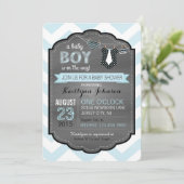 Stropdas Luiers en Booties Baby shower Uitnodiging (Staand voorkant)