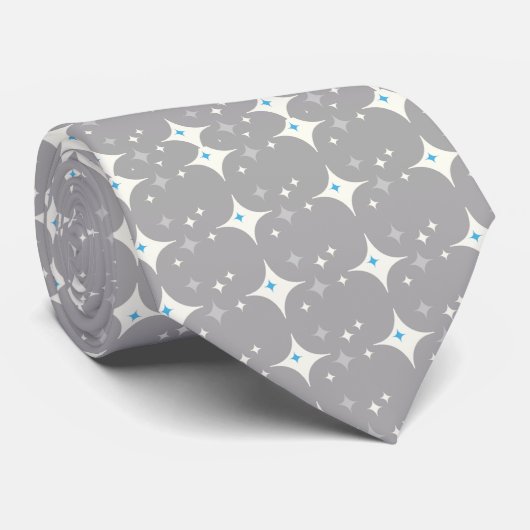 Stropdas Mannen blauw en grijs Retro (Opgerold)