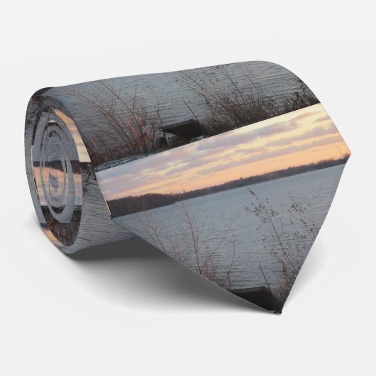 Stropdas meer Shore Sunset (Opgerold)