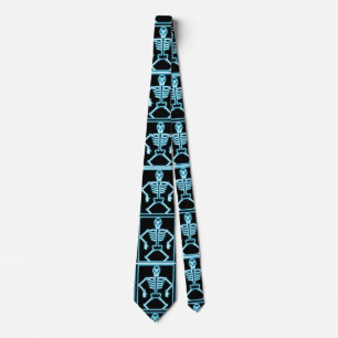 Stropdas met blauw skelet