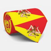 Stropdas met de vlag van Sicilië, Italië (Opgerold)