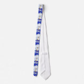 Stropdas met een Hert in Blauw & Wit (Achterkant)