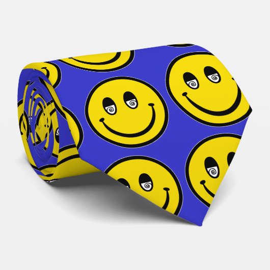 Stropdas met glimlach (blauwe achtergrond) (Opgerold)