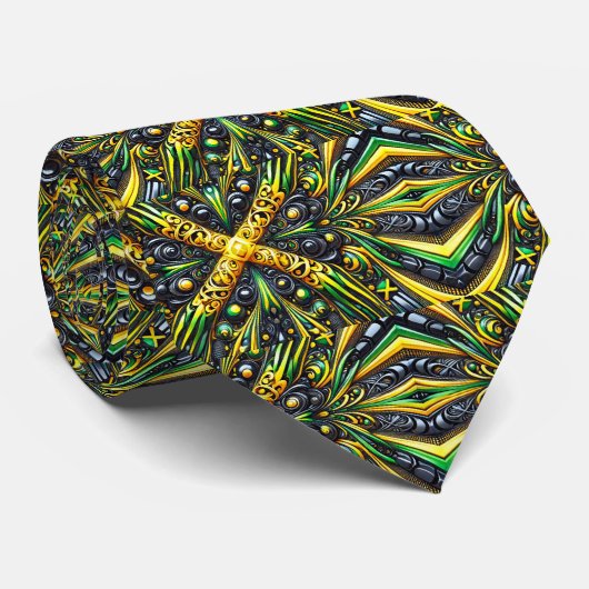 Stropdas met Jamaicaanse kleuren Design (Opgerold)