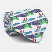 Stropdas met kersthaaien (Opgerold)