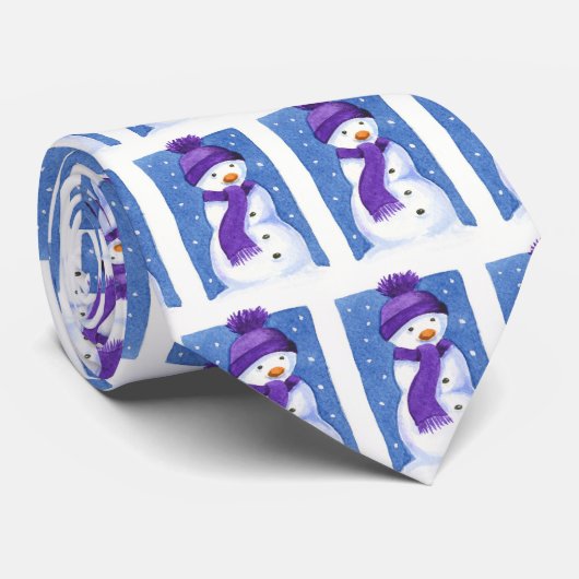 Stropdas met Kerstmis Snowman (Opgerold)